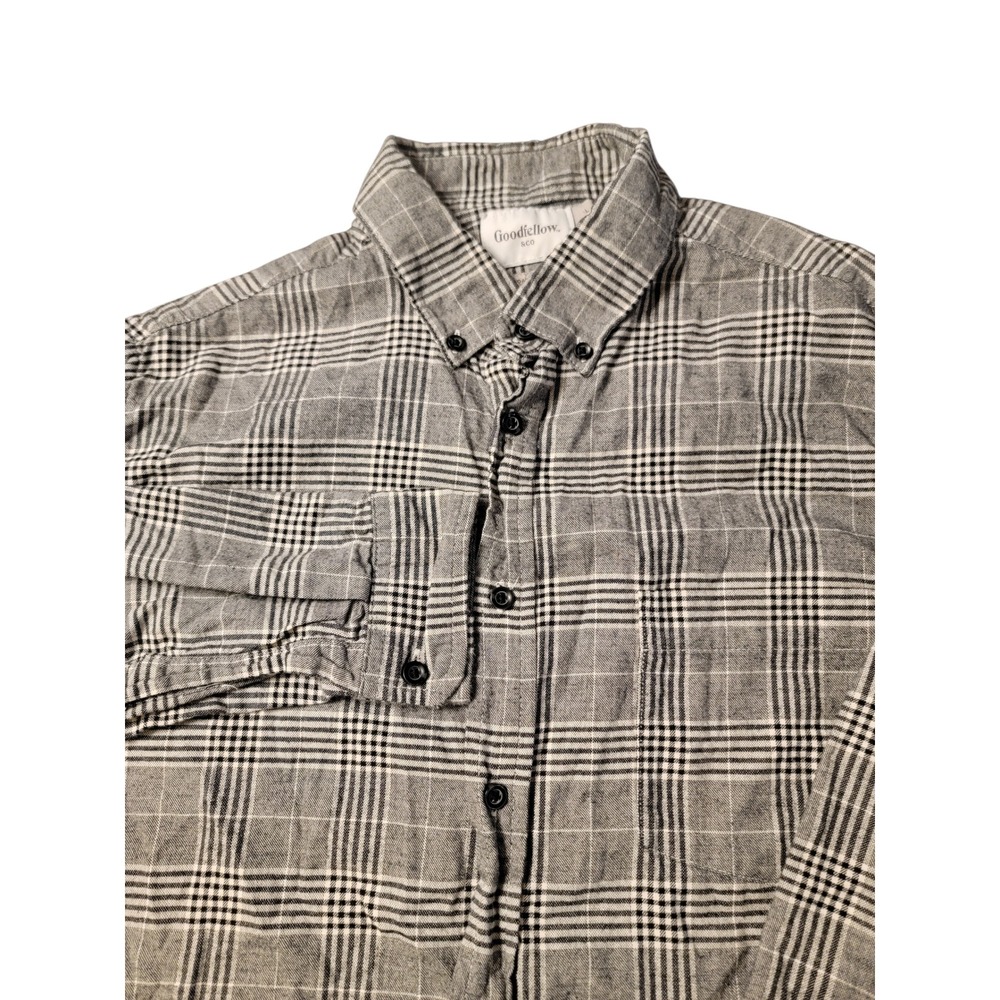 Goodfellow & Co Mens‎ Gray Plaid Button Down Shirt Long Sleeve Size L